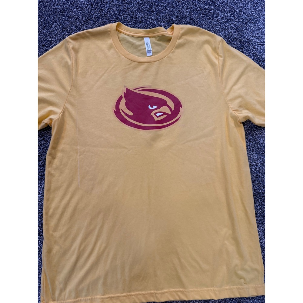 Iowa State Yellow Cardinal Graphic T-Shirt Mens XL Short Sleeve Crew Neck